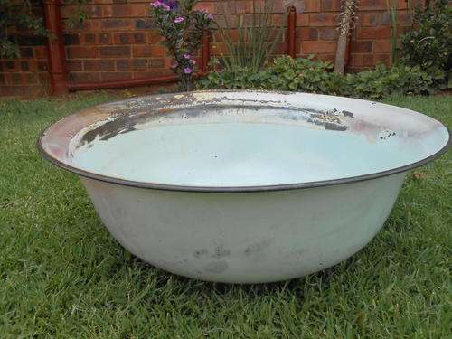 Reduced! Huge Light Green Enamel Basin (55cm Diameter)